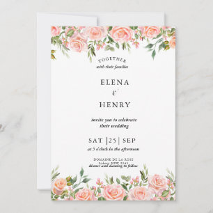 Invitation Classy Pastel Fleur sauvage Secret Garden Wedding
