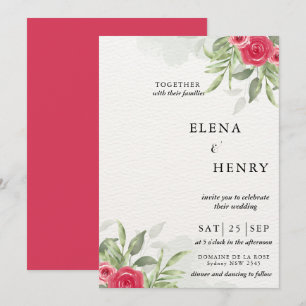 Invitation Classy Pastel Fleur sauvage Secret Garden Wedding