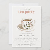 Invitation Classy Pastel Floral Tea Cup Wedding Tea Party  (Devant)