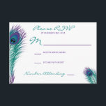 Invitation Classy Peacock RSVP<br><div class="desc">Invitations RSVP de paon Classy pour correspondre à The Classy Peacock Wedding Invitations.</div>