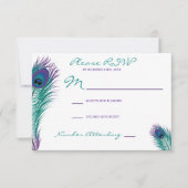 Invitation Classy Peacock RSVP (Devant)