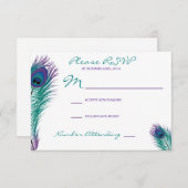 Invitation Classy Peacock RSVP (Devant / Derrière)