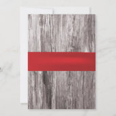 Invitation Classy Red Hibiscus Wood Arrière - plan fête d'ann (Dos)