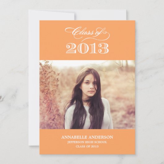 Invitation Classy Script Graduation (Devant)