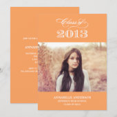 Invitation Classy Script Graduation (Devant / Derrière)