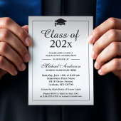 Invitation Classy Silver Gradient Classe De Graduation Party