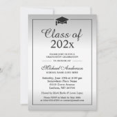 Invitation Classy Silver Gradient Classe De Graduation Party (Devant)