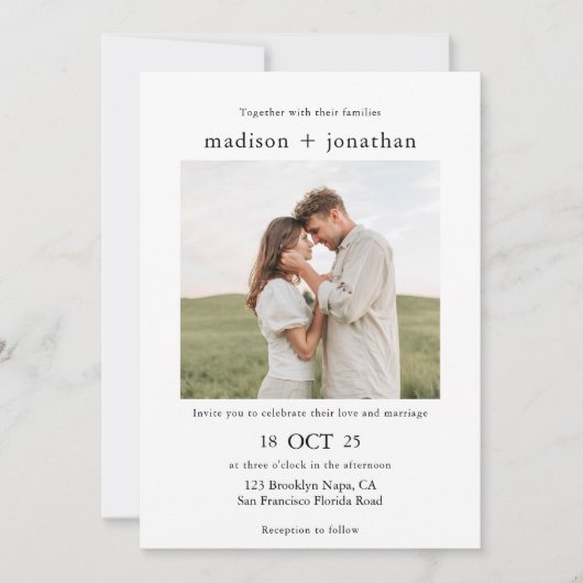 Invitation Classy Simple 2 Mariage photo (Devant)