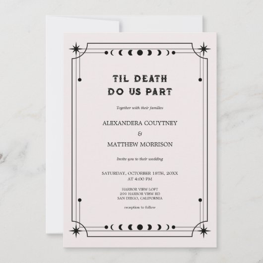 Invitation Classy Till Death Do Us Part Halloween Mariage (Devant)