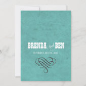 Invitation Classy Turquoise Vintage Wedding Invite (Dos)