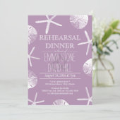 Invitation Classy Violet Beach thème Mariage Dîner de répétit (Debout devant)