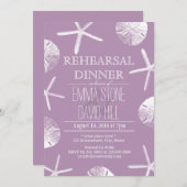 Invitation Classy Violet Beach thème Mariage Dîner de répétit (Devant / Derrière)
