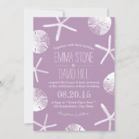 Classy Violet Starfish & Sand Dollar Beach Mariage