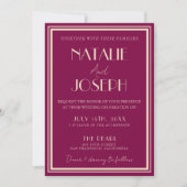 Invitation Classy Wine Beige Old Money Luxury QR Code Wedding (Devant)