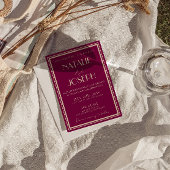 Invitation Classy Wine Dusty Rose Old Money Retro Wedding