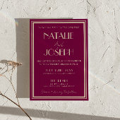 Invitation Classy Wine Old Money Retro Photo QR Code Wedding