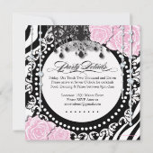 Invitation Classy Zebra Imprimer - Ado Birthday Party Invitat (Dos)
