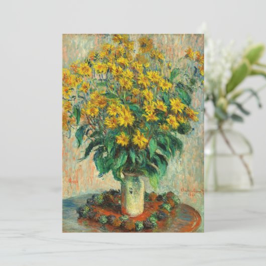 Invitation Claude Monet - Fleurs d'artichauts de Jérusalem (Debout devant)