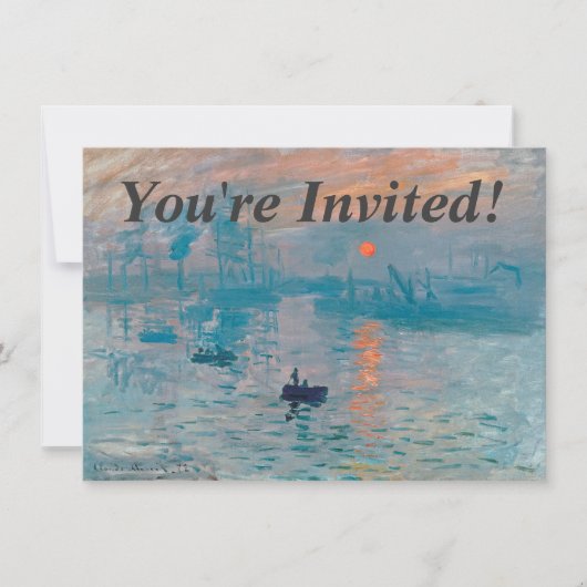 Invitation Claude Monet Impression Sunrise Français (Devant)