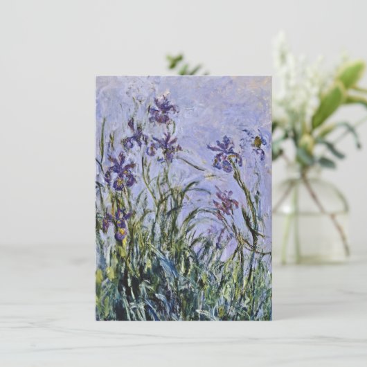 Invitation Claude Monet - Iris Mauves (Debout devant)