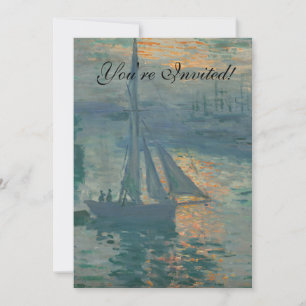 Invitation Claude Monet Lever de soleil Marine Voilier Impres