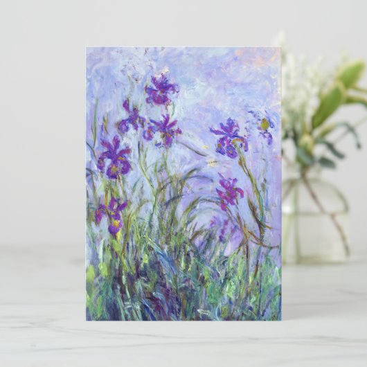 Invitation Claude Monet - Lilac Irises / Iris Mauves (Debout devant)