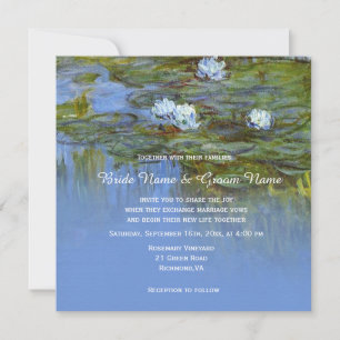 Invitation Claude Monet mariage vintage nénuphar
