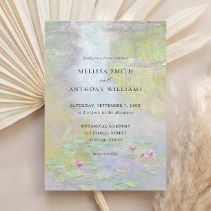 Invitation Claude Monet Nymphéas Mariage d'Art Fin
