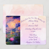Invitation Claude Monet Vintage Mariage Lys d'eau (Devant / Derrière)