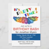 Invitation Clavier coloré fête d'anniversaire (Devant)