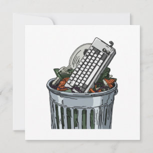Invitation Clavier sur poubelle