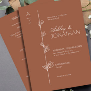 Invitation Clay Mariage de diviseur botanique moderne tout-en