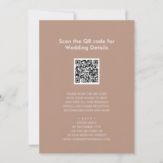 Invitation Clay QR Code Tout en un Script moderne Mariage chi (Dos)