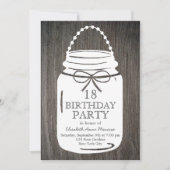 Invitation Clay Rustic Mason Jar 18e anniversaire (Devant)