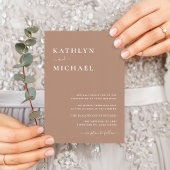 Invitation Clay Typographie moderne Tout en un simple Mariage