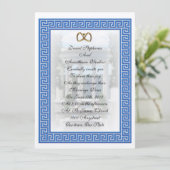 Invitation Clé bleue grecque élégant (Debout devant)