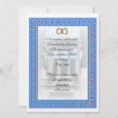 Invitation Clé bleue grecque élégant (Dos)