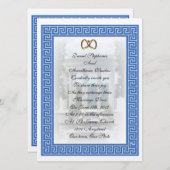 Invitation Clé bleue grecque élégant (Devant / Derrière)