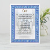 Invitation Clé bleue grecque élégant (Debout devant)