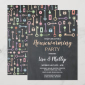 Invitation Clé de clé de la partie de réchauffement de la mai (Devant / Derrière)