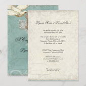 Invitation Clé de mon coeur, les colombes font tourbillonner  (Devant / Derrière)