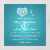 Clé élégante de mariage à ma turquoise de coeur