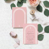 Invitation Clé grecque Arc Dusty Rose Baptême