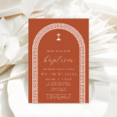 Invitation Clé grecque Arc Terracotta Baptême