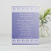 Invitation Clé grecque bleue et blanche (Debout devant)