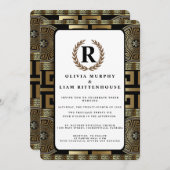 Invitation Clé grecque classique formelle de la couronne de l (Devant / Derrière)