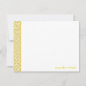 Invitation Clé grecque jaune vif Motif de remerciement Notes (Devant)