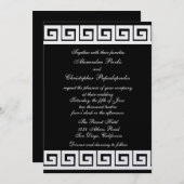 Invitation Clé grecque noire et blanche (Devant / Derrière)