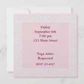 Invitation Clé grecque rose (Dos)