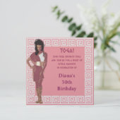 Invitation Clé grecque rose (Debout devant)